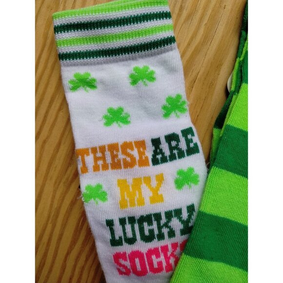 Leprechaun Socks St Patrick Day Shamrock & Horseshoe 2-Pack Collection - Picture 3 of 6